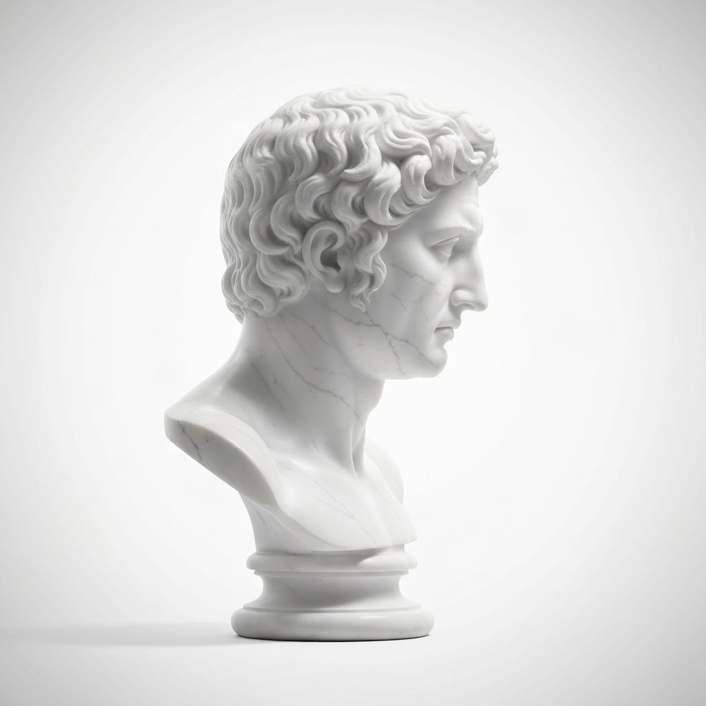 Marble bust of a noble thinker, a pantheon plate for $WhiteCoin